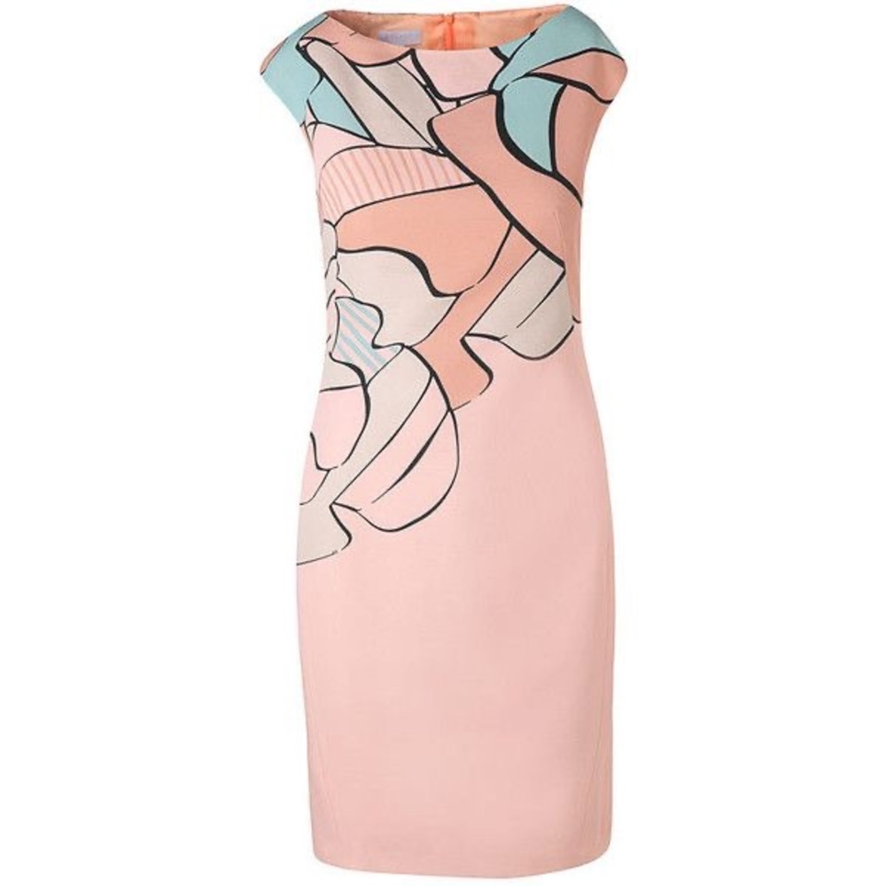 Escada Dilaimu Cadmium Cap Sleeve Structured Dress - Picture 1 of 8